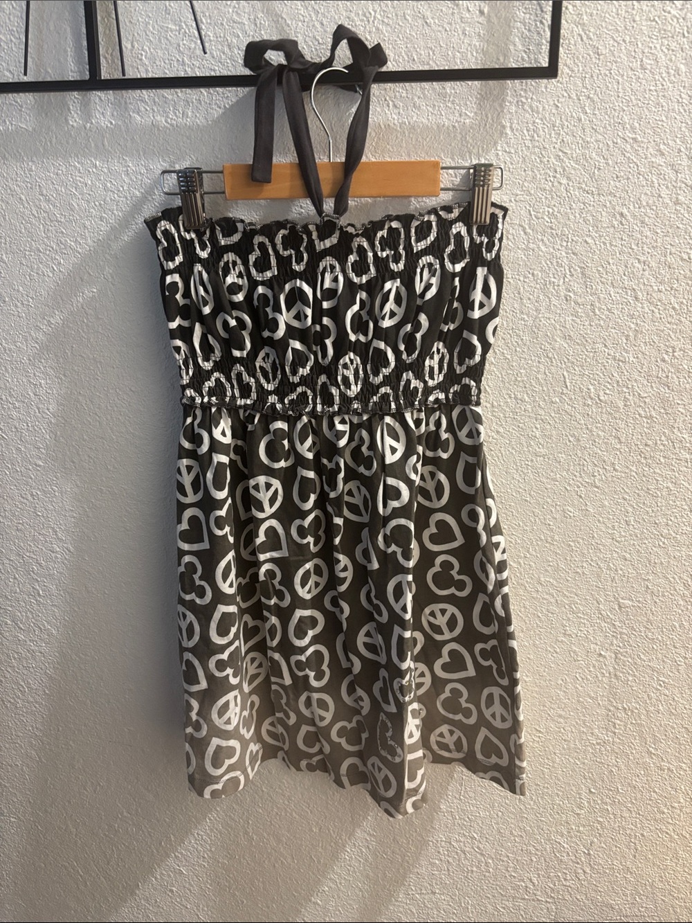 Black and White Printed Strapless Skirt